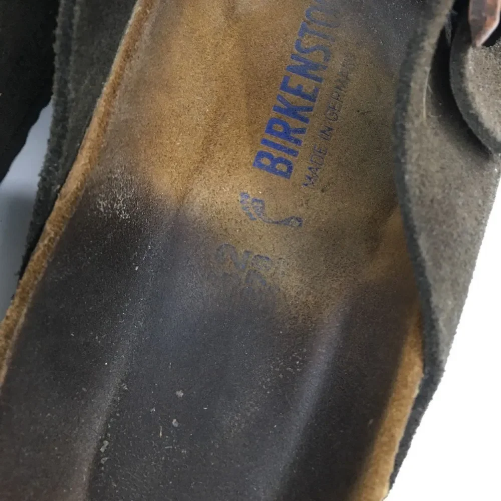 Birkenstock Arizona Dark Brown Suede Sandals Slide EU42 US W 11 M 9 Narrow Width